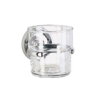 Smedbo V243 Wall Mounted Clear Glass Tumbler in Polished Brass Villa Collection Collection